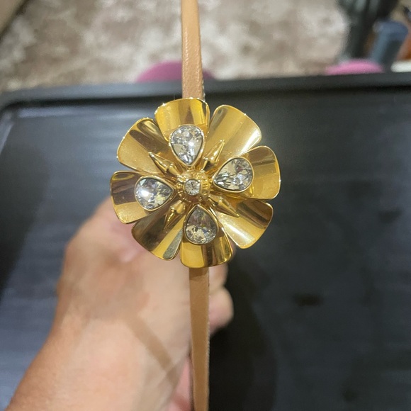 EUC Henri Bendel Gold Floral Embellished Headband - Picture 3 of 3